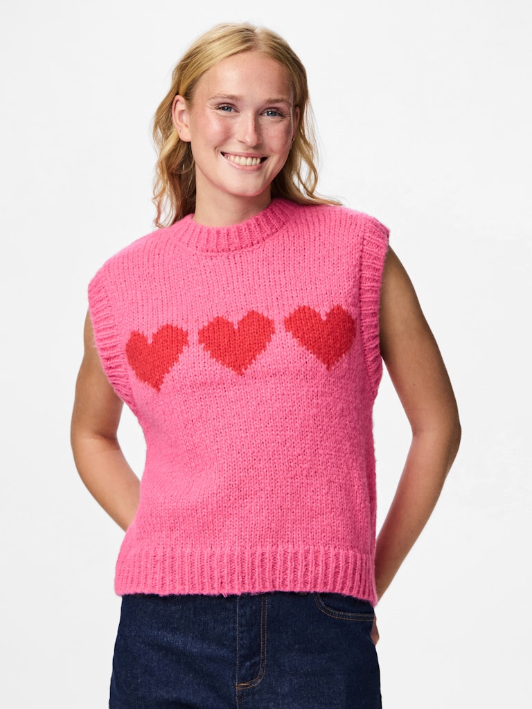 Pulls - Pcjove Sl O-Neck Knit Vest van Pieces