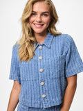 Medium blue denim Shirts - Pcmalba Ss Denim Shirt van Pieces