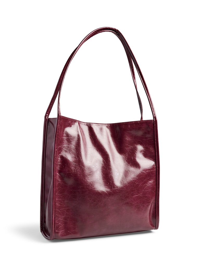 Tawny port ONE SIZE Tassen - Pcmalou Patent Shopping Bag van Pieces