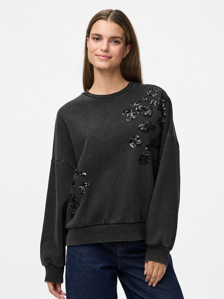 Sweaters - Pcmie Ls Sequins Sweatshirt van Pieces