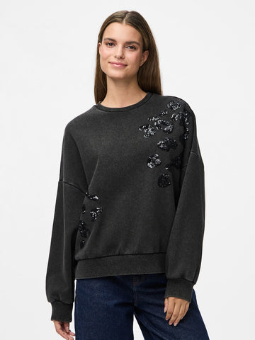 Sweaters - Pcmie Ls Sequins Sweatshirt van Pieces
