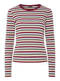 Deep lichen green Tops - Pcmay Ls Striped Top van Pieces