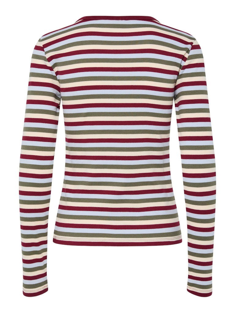 Deep lichen green Tops - Pcmay Ls Striped Top van Pieces