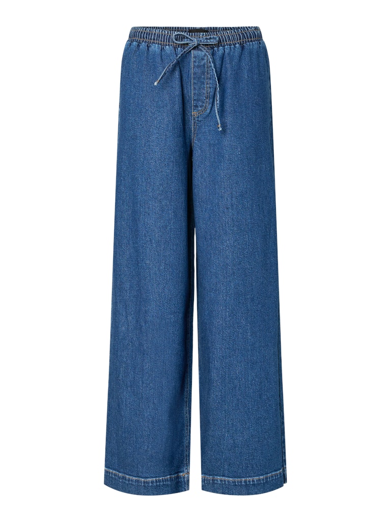 Broeken - Pcsilke Mw Pull Up Denim Pants D2D van Pieces