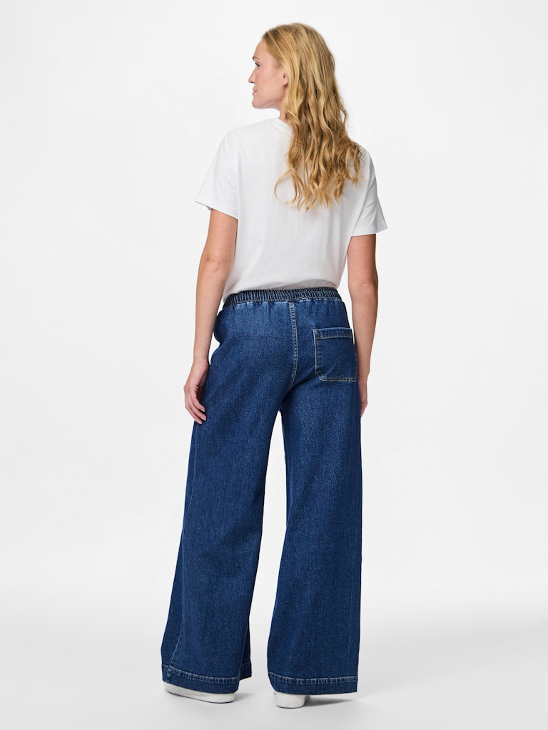 Broeken - Pcsilke Mw Pull Up Denim Pants D2D van Pieces