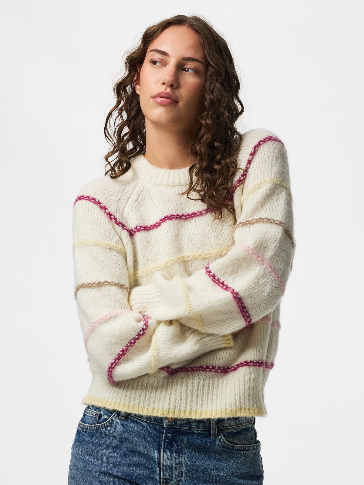 Pcnelia Ls O-Neck Knit Noos - AW26