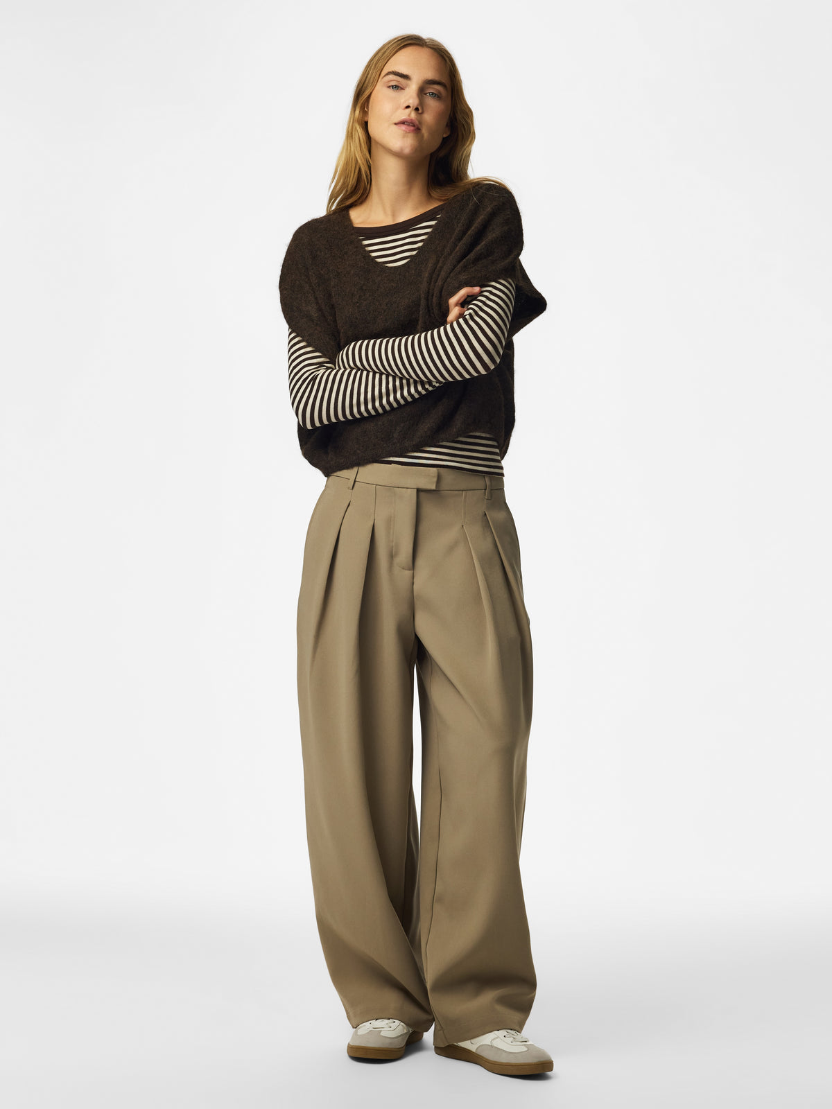 Pcallie Sl V-Neck Knit Vest Noos