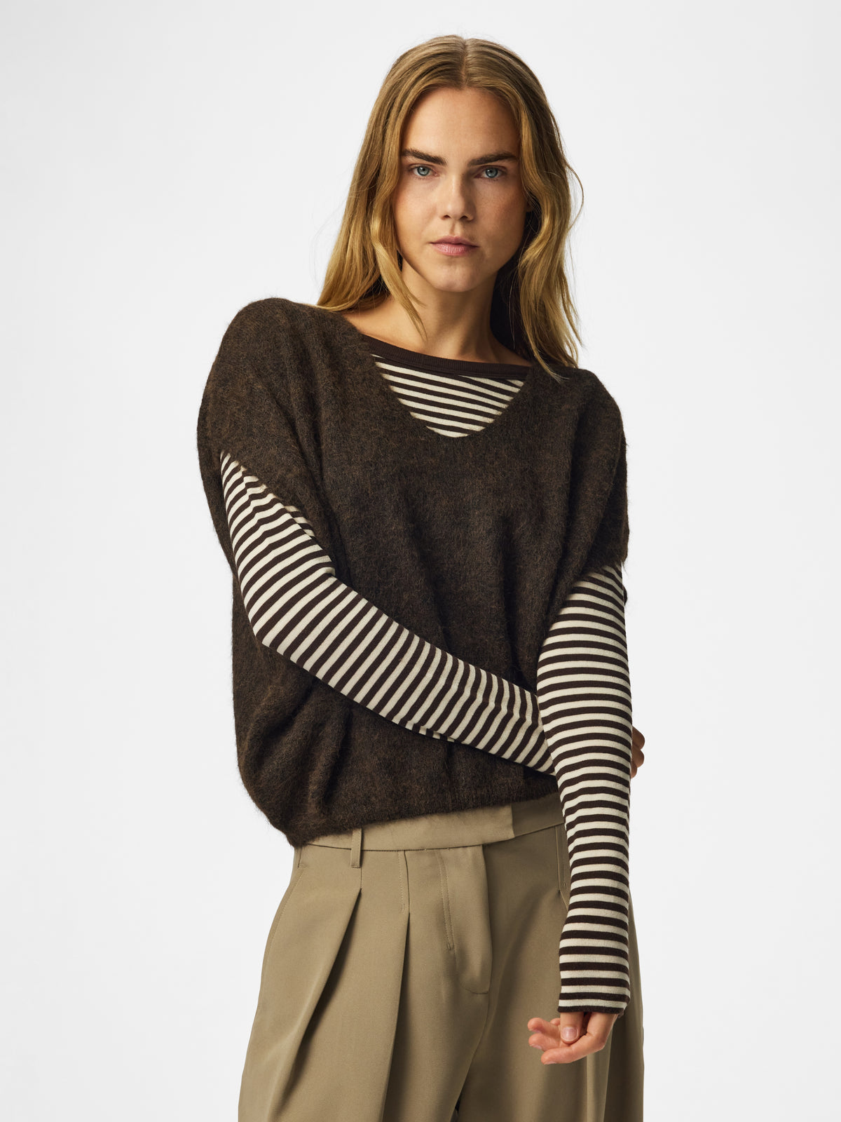 Pcallie Sl V-Neck Knit Vest Noos