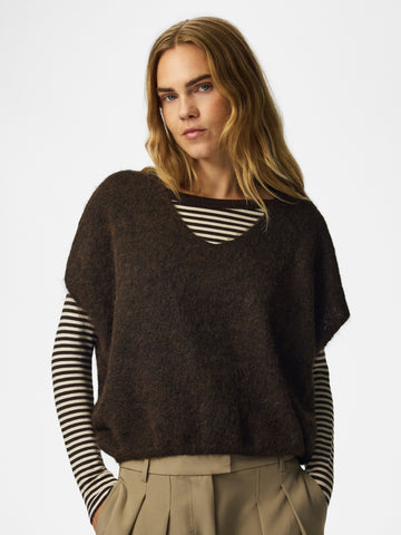 Pcallie Sl V-Neck Knit Vest Noos