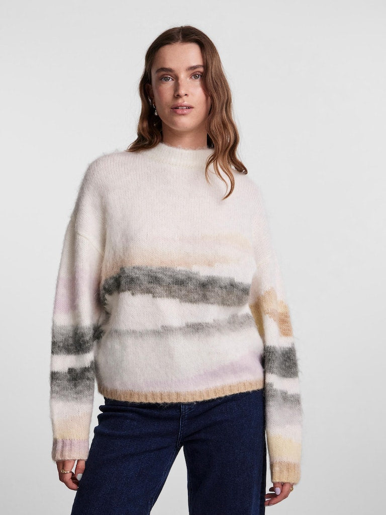 Pcjeria Ls High Neck Jacquard Knit