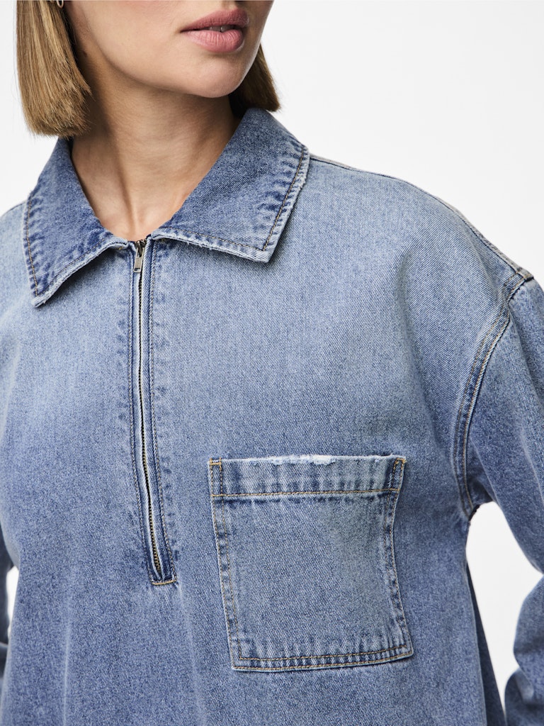 Jurken Pcrene Ls Denim Dress van Pieces