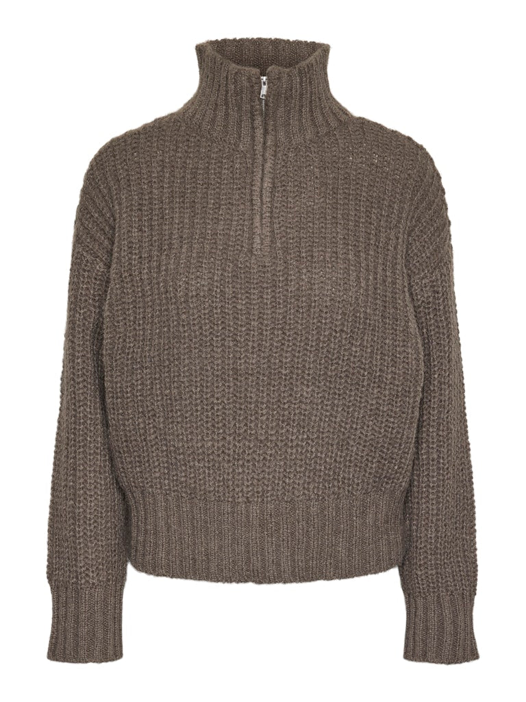 Pulls - Pcmira Ls Half Zip Knit van Pieces