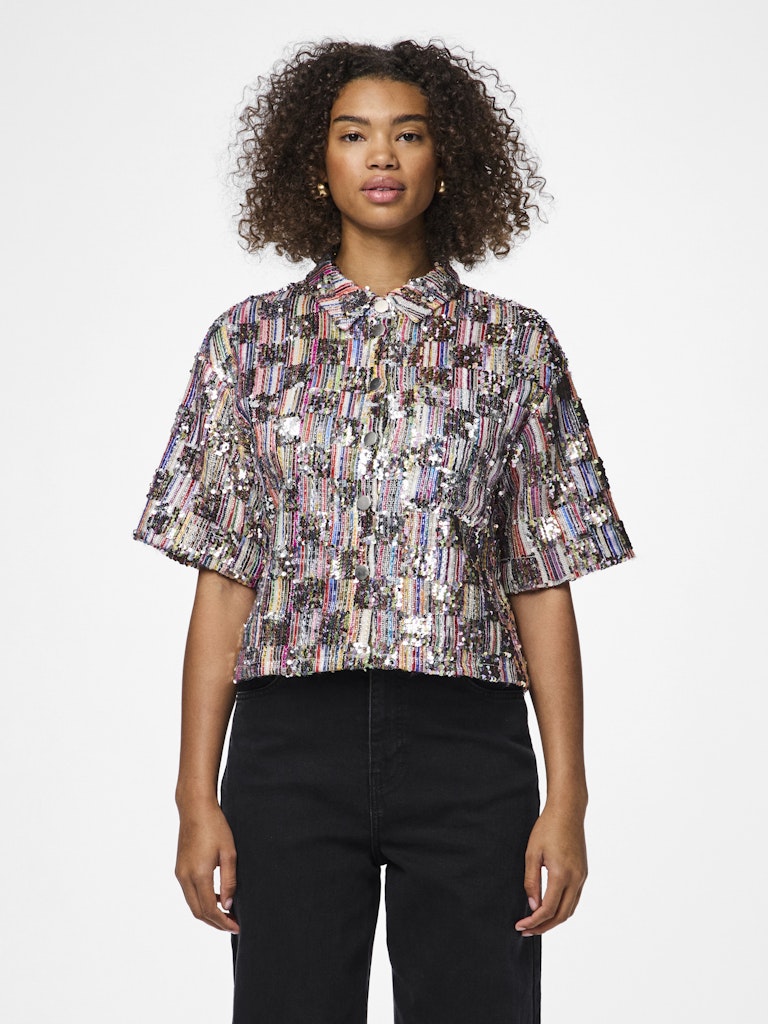 Shirts - Pcnaina 2/4 Short Sequins Shirt Wvn D2D van Pieces