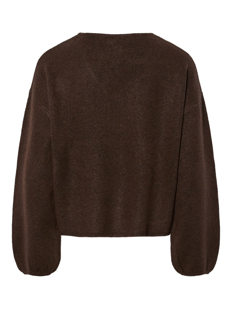 Pulls - Pcjunna Ls V-Neck Knit Cardigan van Pieces