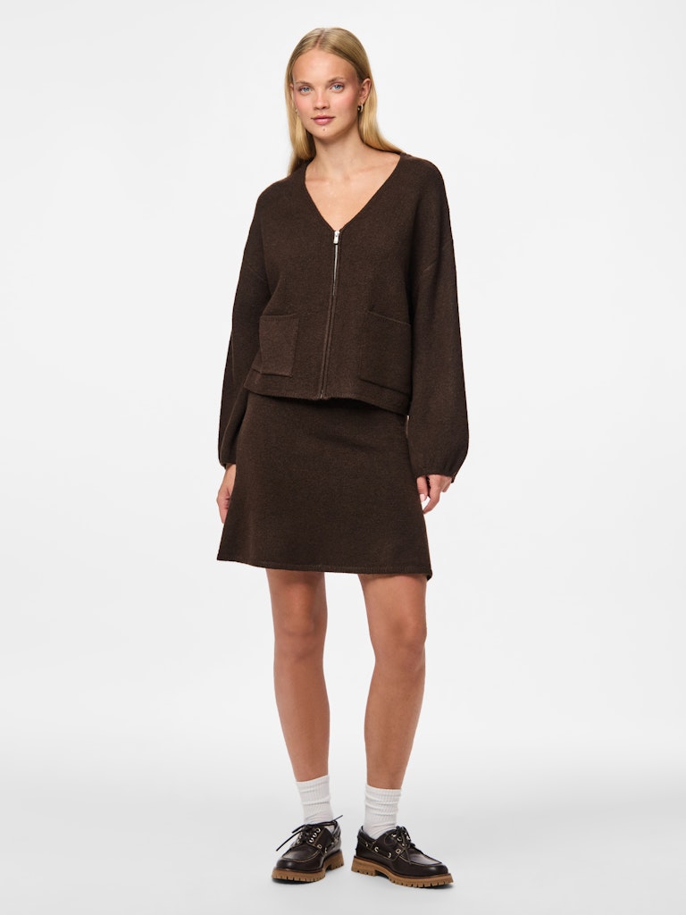 Pulls - Pcjunna Ls V-Neck Knit Cardigan van Pieces