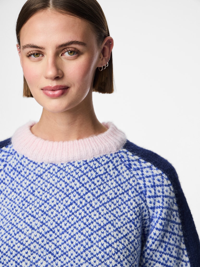 Pulls - Pcremix Ls High Neck Knit van Pieces