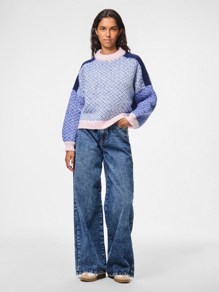 Pulls - Pcremix Ls High Neck Knit van Pieces