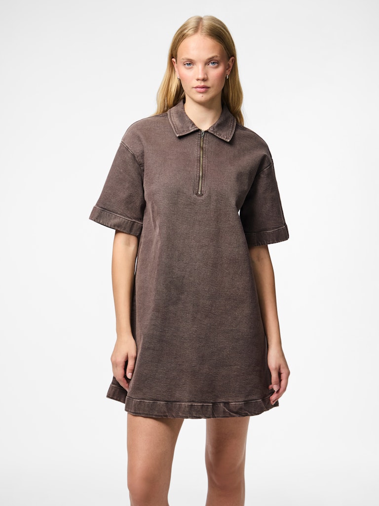Jurken - Pcselma 3/4 Zip Denim Dress D2D van Pieces