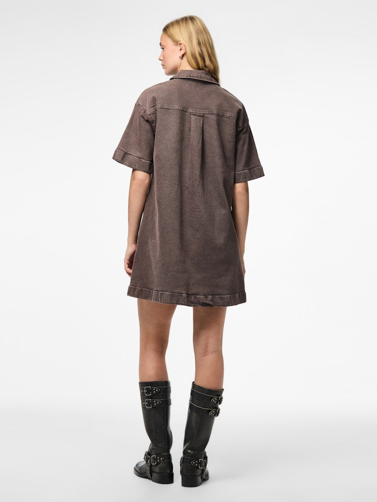 Jurken - Pcselma 3/4 Zip Denim Dress D2D van Pieces