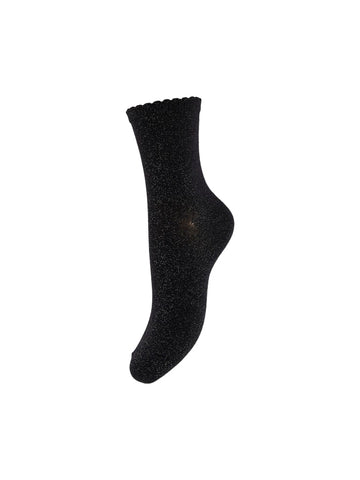 ONE SIZE Black Sokken - Pcsebby Glitter Long Socks Noos van Pieces