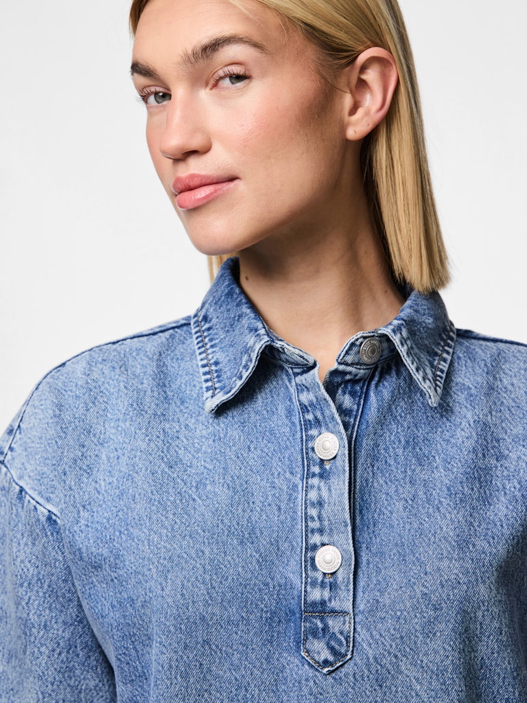 Jurken - Pckenya Ss A-Shape Denim Dress Noos - SS25 van Pieces