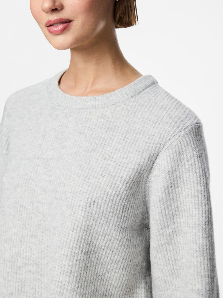 Light grey melange Pulls - Pcsilly Ss O-Neck Knit Noos van Pieces