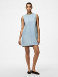 Light Blue Denim Jurken - Pcflora Sl Mini Denim Dress Noos van Pieces