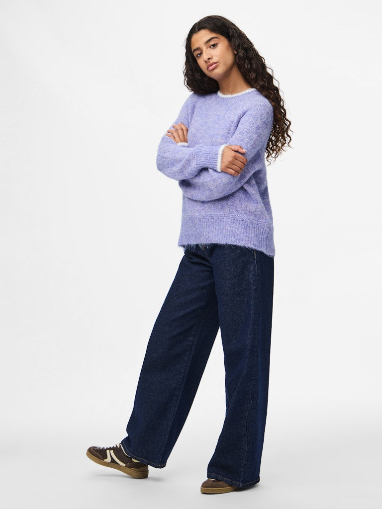 Pulls - Pcivy Ls O-Neck Contrast Knit Noos van Pieces