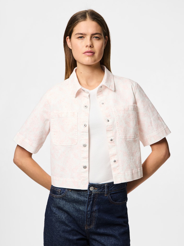 Shirts - Pcsalume Ss Denim Shirt van Pieces