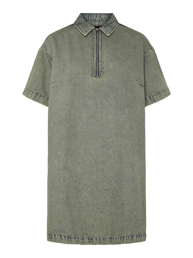 Jurken - Pcdria 3/4 Short Zip Denim Dress D2D van Pieces