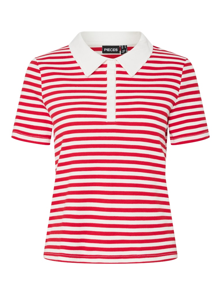 Tops - Pcdonna Ss Rib Polo Top D2D van Pieces
