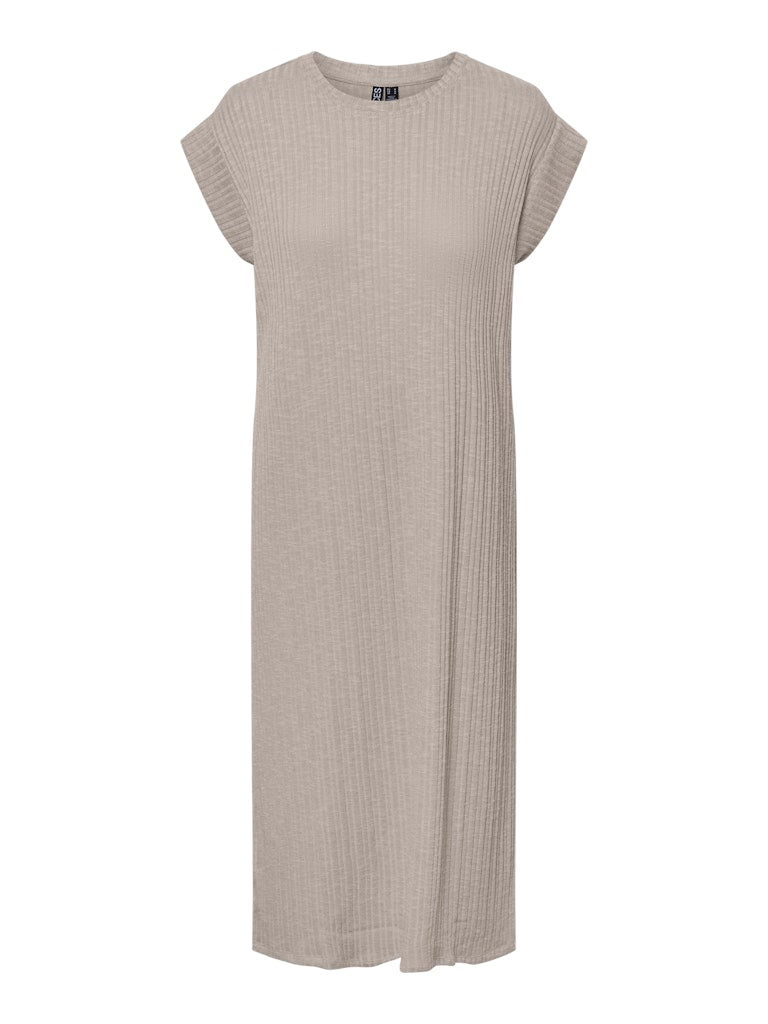 Silver Gray Jurken - Pclena Ss Midi Dress van Pieces