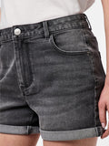 Medium Grey Denim Shorts - Pcpeggy Mw Shorts Mg Noos van Pieces