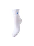 Bright White Azure blue heart ONE SIZE Sokken - Pcmova Socks van Pieces