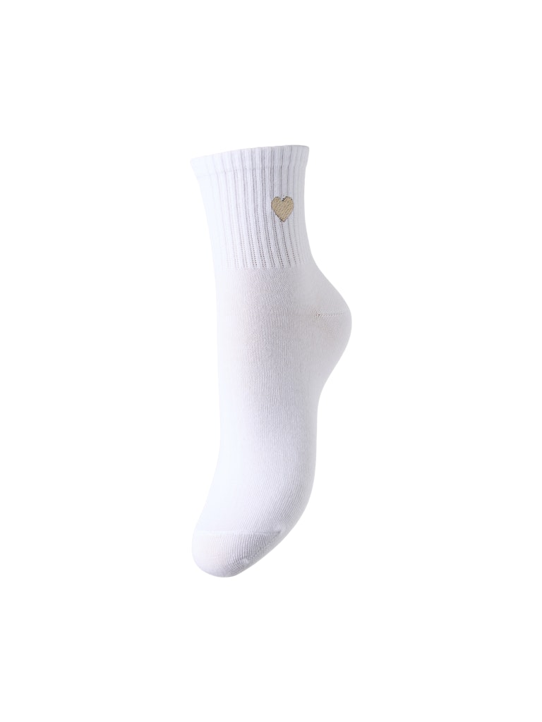 Bright White Silver gray heart ONE SIZE Sokken - Pcmova Socks van Pieces