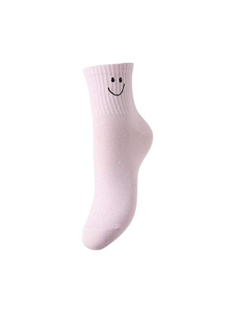 Bright White happy face ONE SIZE Sokken - Pcmindra Smiley Socks van Pieces