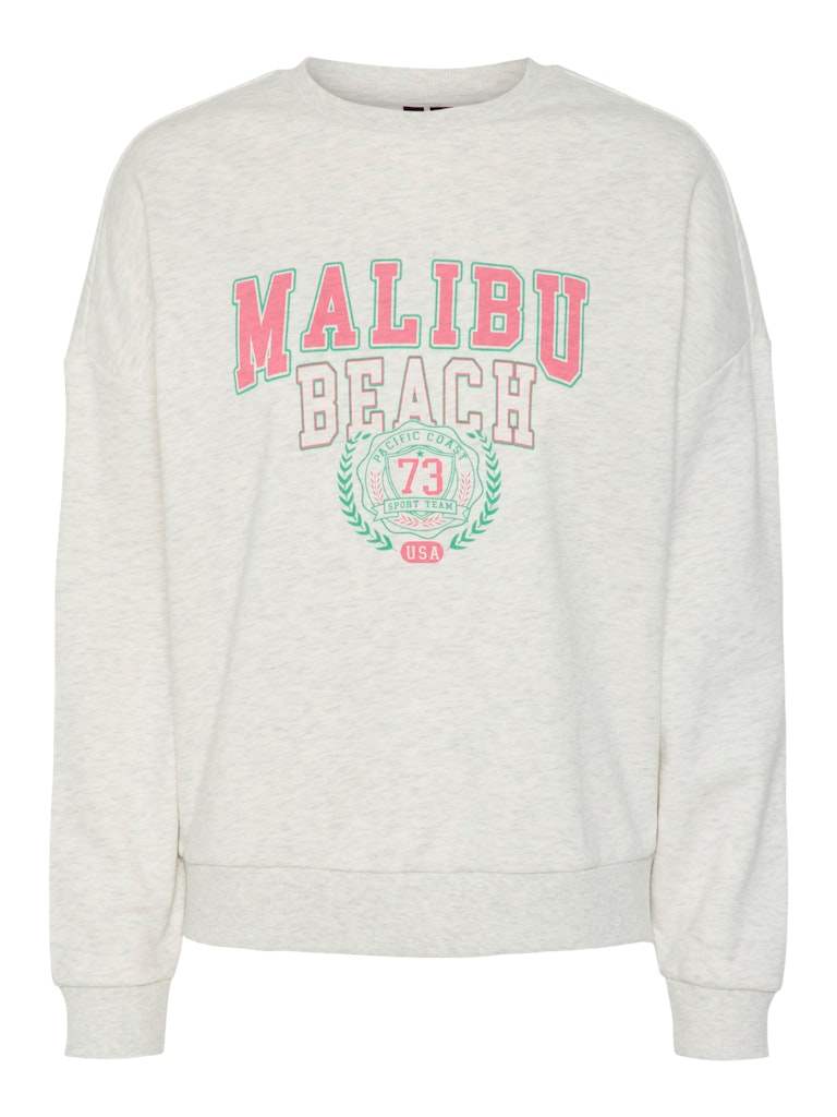 Light Grey Melange Simple green pink lemonade Sweaters - Pcfibbi Ls O-Neck Sweatshirt van Pieces