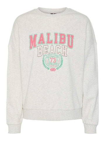 Light Grey Melange Simple green pink lemonade Sweaters - Pcfibbi Ls O-Neck Sweatshirt van Pieces