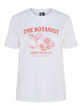 Bright White Botanist Tops - Pcsille Printed T-Shirt van Pieces