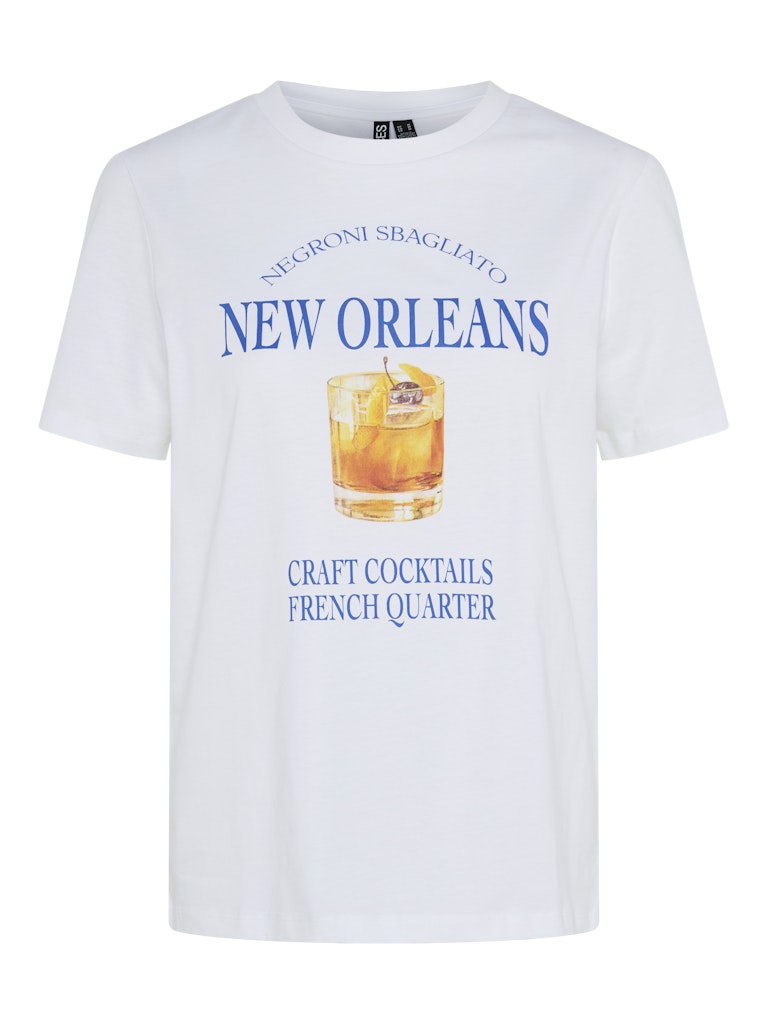 Bright White New Orleans Tops - Pcsille Printed T-Shirt van Pieces