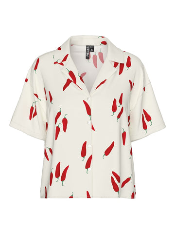 Cloud dancer peppers Shirts - Pcnya 2/4 Shirt Peppers van Pieces