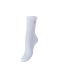 Bright white roze hartje ONE SIZE Sokken - Pcmolly Embroidery Socks D2D van Pieces