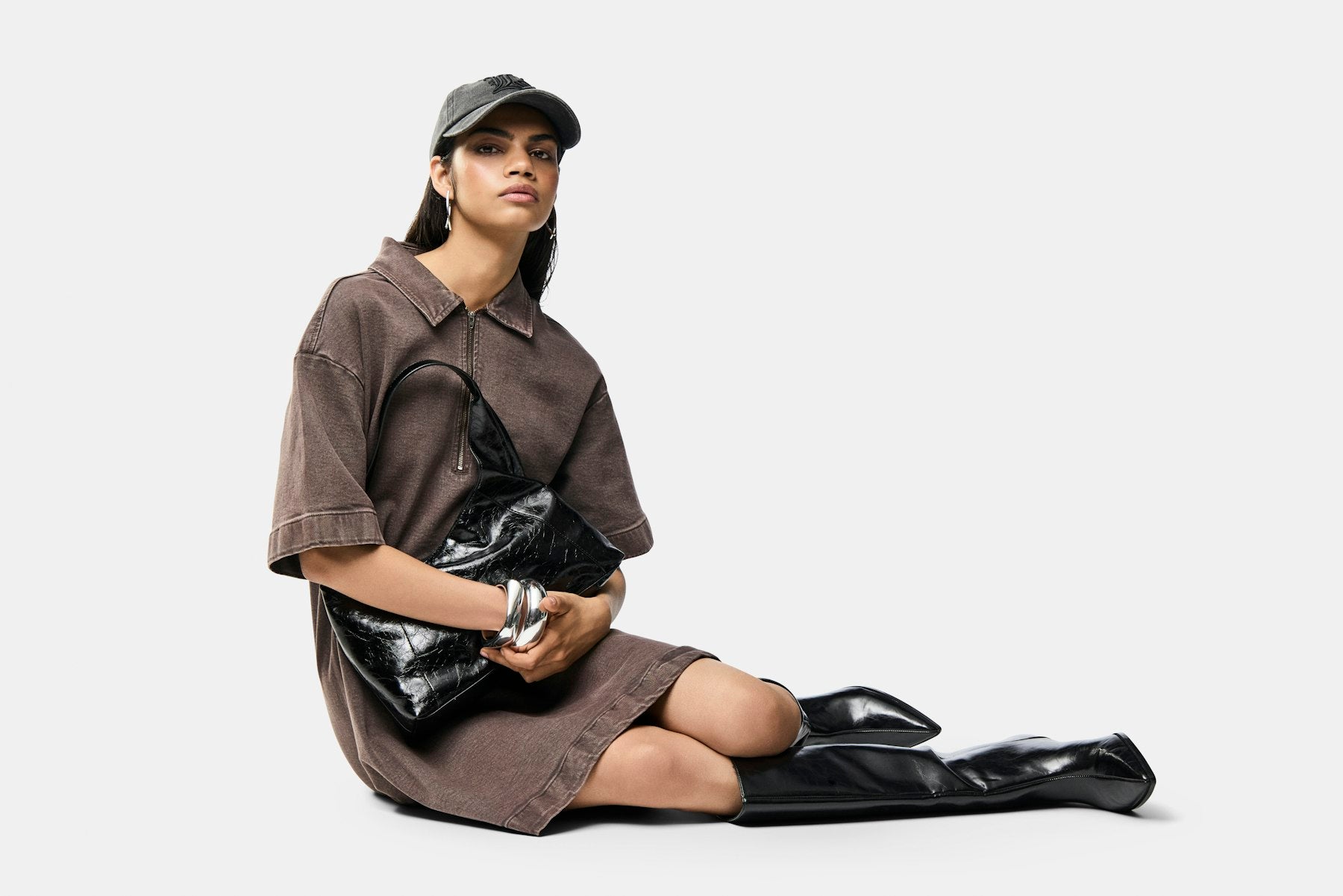 Jurken - Pcselma 3/4 Zip Denim Dress D2D van Pieces