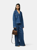 Broeken - Pcsilke Mw Pull Up Denim Pants D2D van Pieces