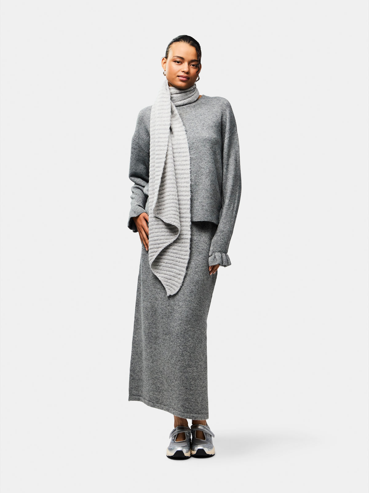Pcpyron Structured Long Scarf Noos - AW26