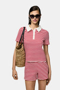 Tops - Pcdonna Ss Rib Polo Top D2D van Pieces