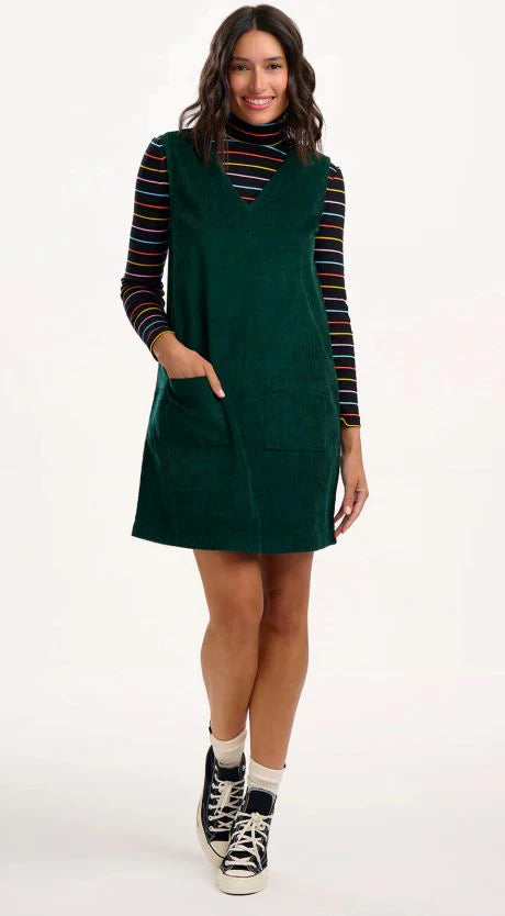 Green Cord Jurken - Kacy Tunic Dress van Sugarhill Boutique