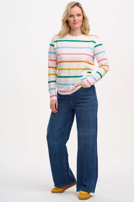 OFF-WHITE, RAINBOW STRIPE Tops - Brunswick Jersey Top van Sugarhill Boutique