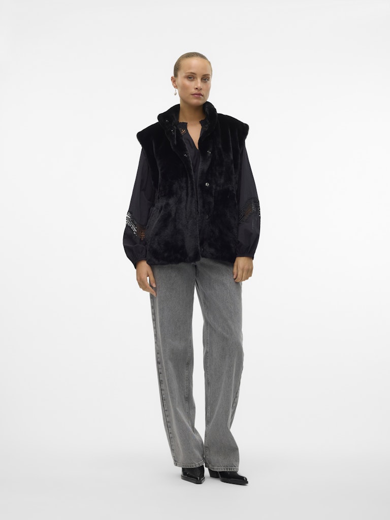 Jassen - Vmsonjapoppy Faux Fur Waistcoat van Vero moda