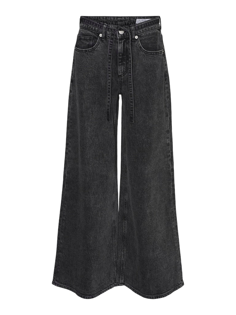 Black Denim Jeans - Vmannet Mr Wide Jeans Ra131 van Vero moda